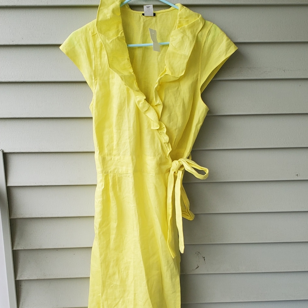 JCrew Linen Wrap Dress
